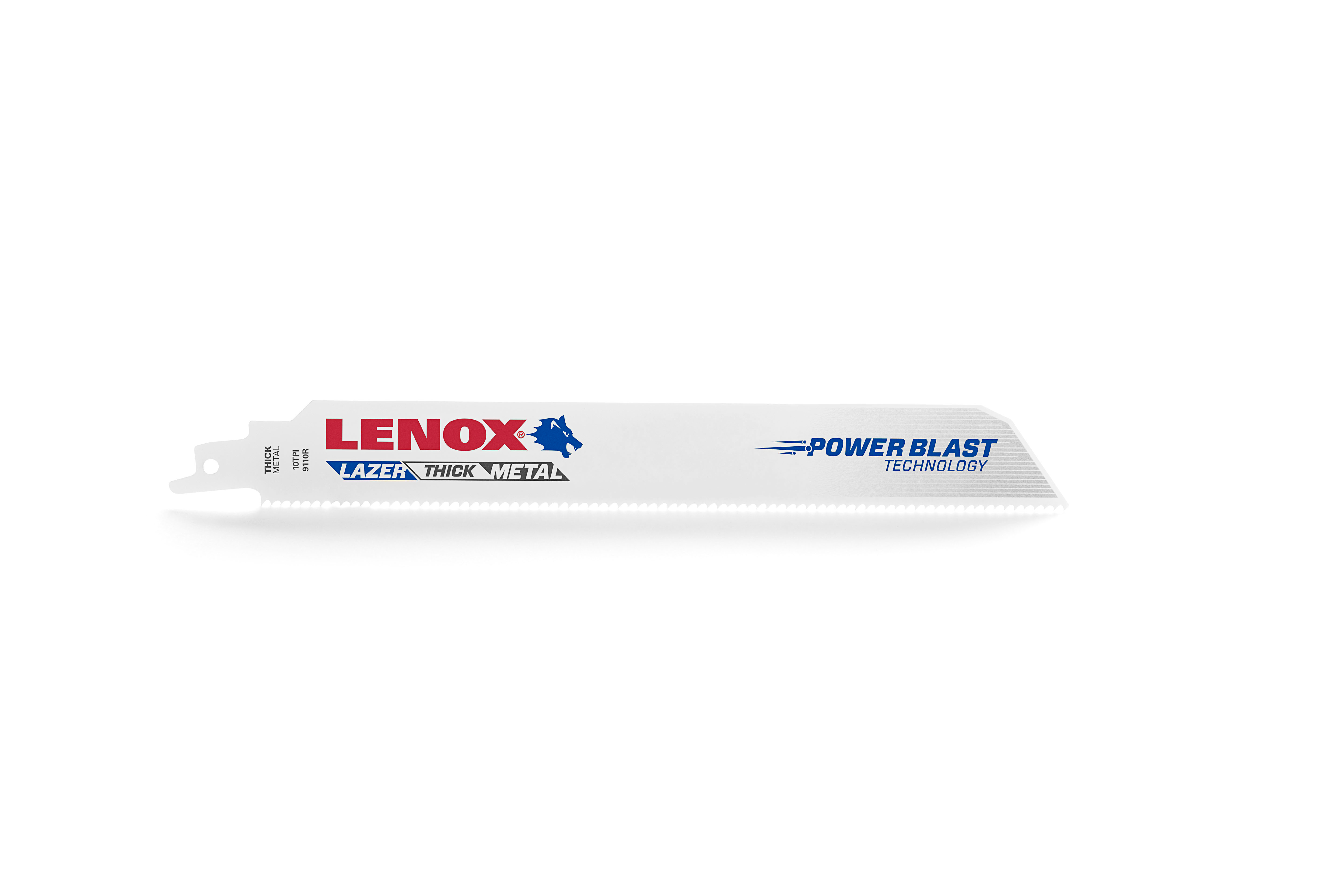 Lenox® Lazer® 20177B9110R Shatter-Resistant Straight Reciprocating Saw Blade, 9 in L x 1 in W, 10 TPI, Flexible Steel Body, Universal/Toothed Edge Tang