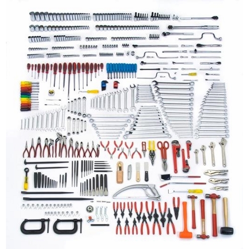 Proto® JCS-0558MASBX1 Metric/SAE Master Tool Set With J455041-10RD Workstation, Rolling Cabinet Tool Storage, 1/4 in, 3/8 in, 1/2 in Drive, 558 Pieces