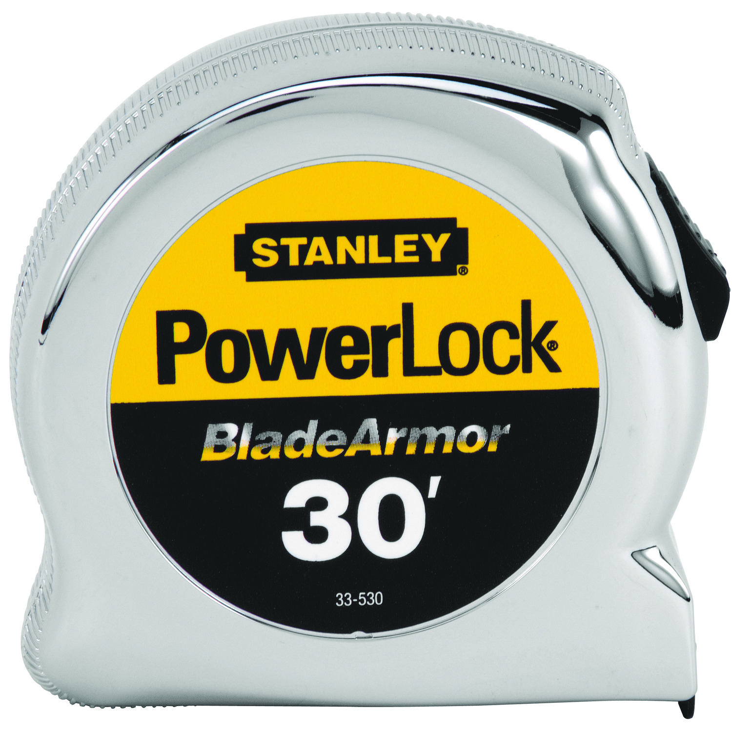 Stanley® PowerLock® 33-530 Tape Rule With BladeArmor® Coating, 30 ft L x 1 in W Blade, Steel, Imperial