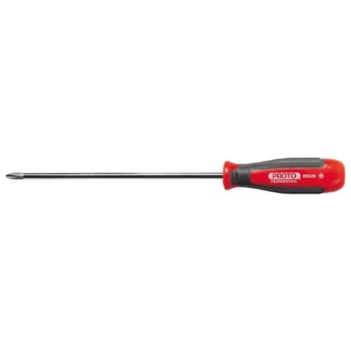Proto® Super Proto® J88328 Standard Screwdriver, #2 Phillips® Point, Alloy Steel Shank, 12-1/2 in OAL, Polished Chrome, ASME B107.30