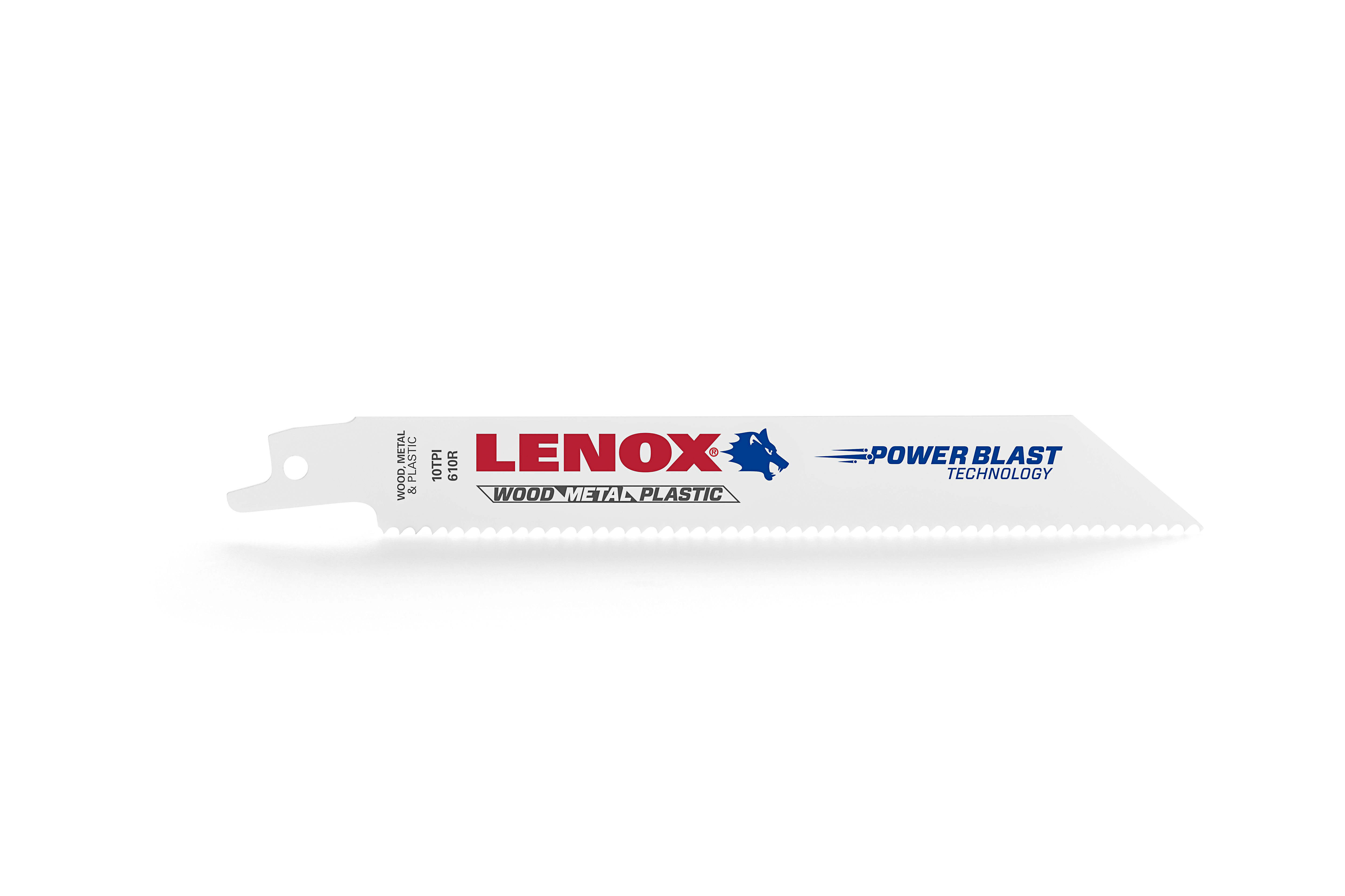 Lenox® 20561S610R Shatter-Resistant Reciprocating Saw Blade, 6 in L x 3/4 in W, 10 TPI, Flexible Steel Body, Universal/Toothed Edge Tang