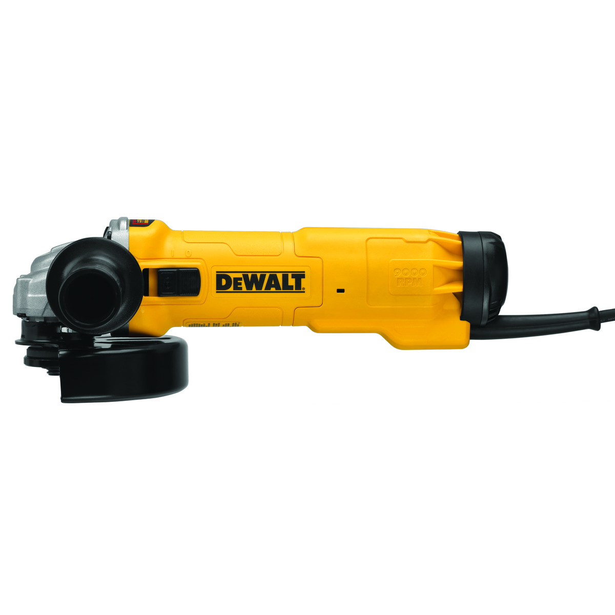 DeWALT® DWE43140 Heavy Duty High Performance Small Angle Grinder, 6 in Dia Wheel, 5/8-11 Arbor/Shank, 120 VAC, Black/Yellow, Yes, Slide Switch