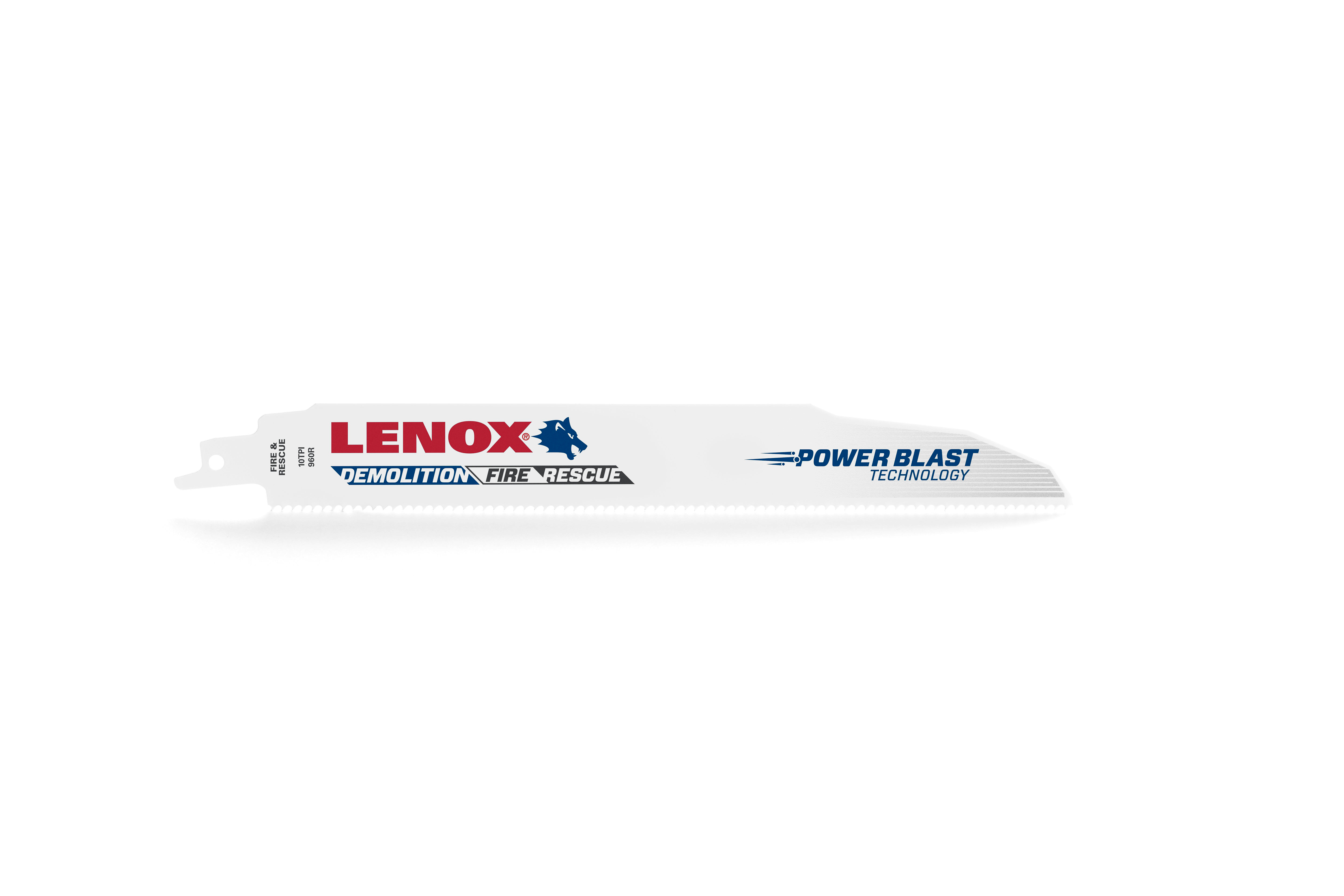 Lenox® 20372960R5 Shatter-Resistant Reciprocating Saw Blade, 9 in L x 7/8 in W, 10 TPI, Steel Body, Universal/Toothed Edge Tang