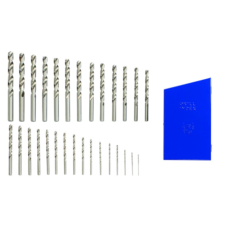 Irwin® 60138 General Purpose Jobber Length Drill Set, 1/16 in Min Drill Bit, 1/4 in Max Drill Bit, 118 deg Drill Point Angle, 29 Pieces, HSS, Bright