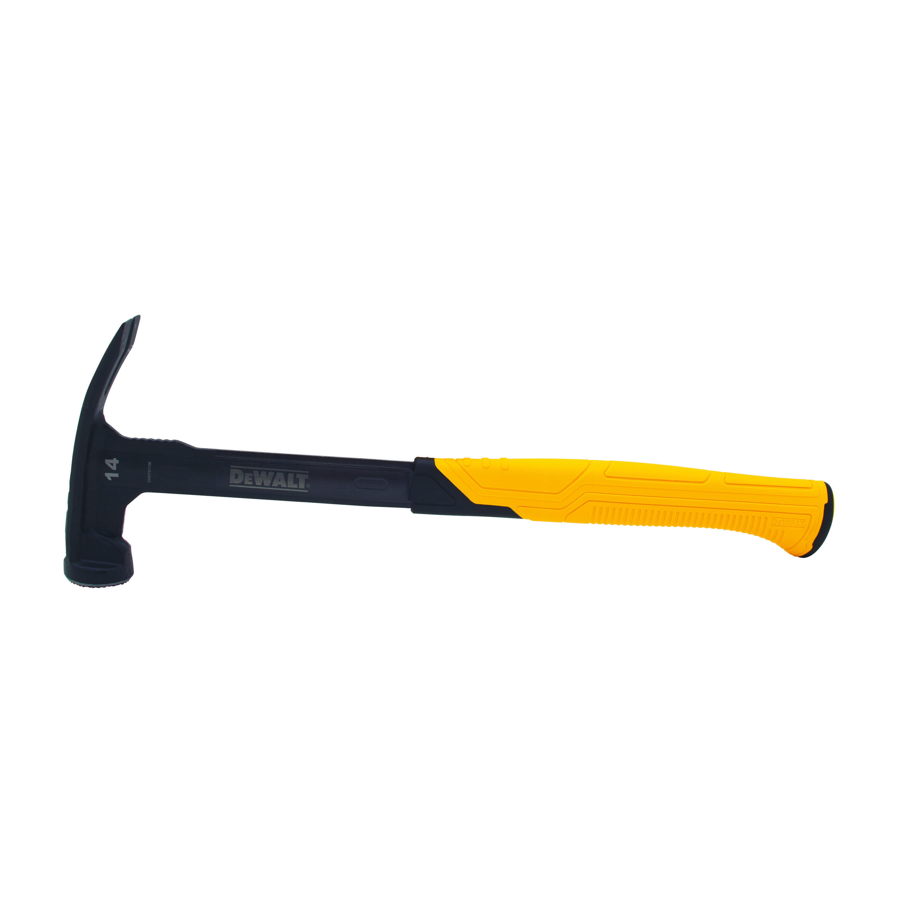 DeWALT® DWHT51138X MIG Weld Hammer, 16 in OAL, Checkered Face, 14 oz Head Forged Steel Head, Rip Cla