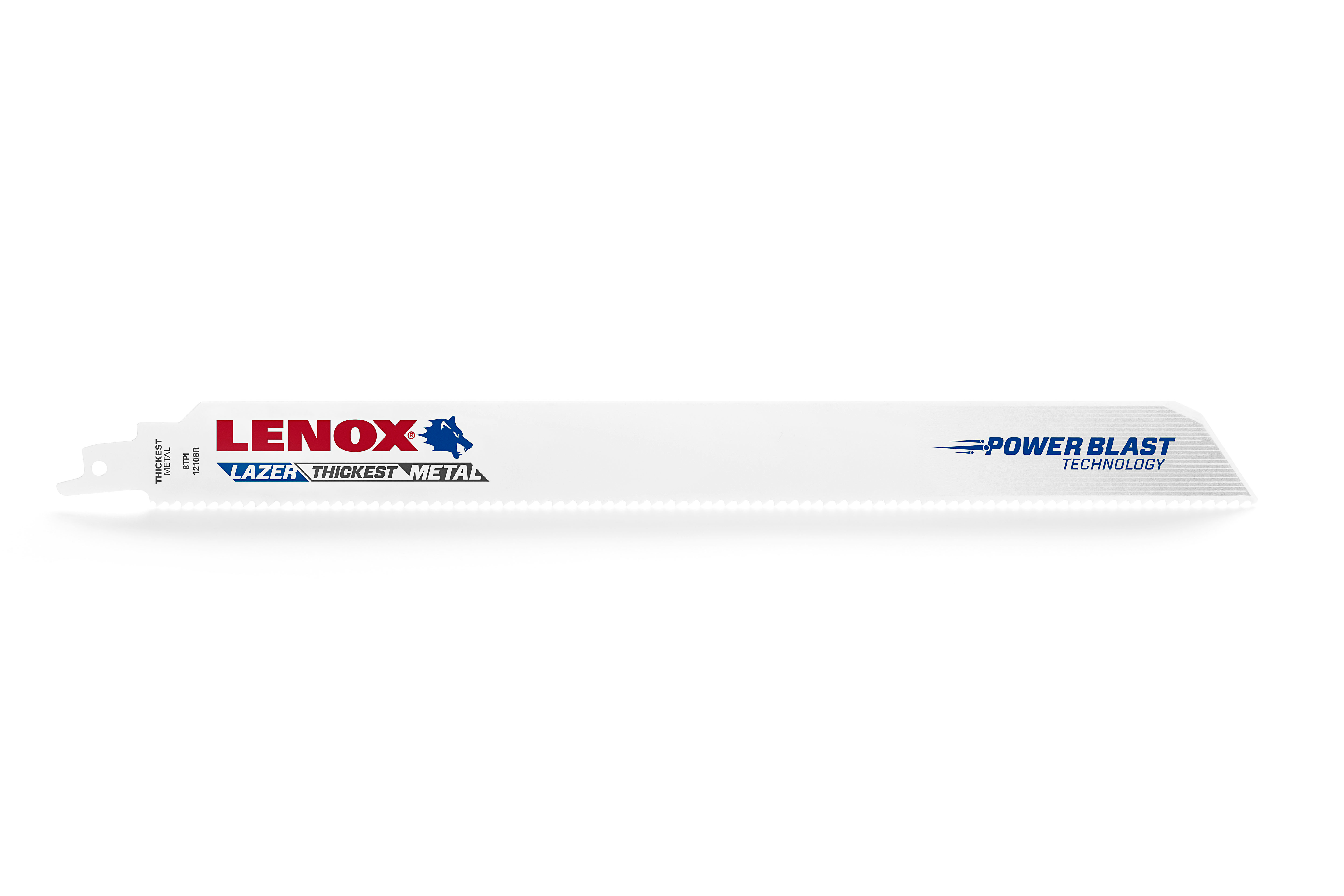 Lenox® Lazer® 2019412108R Reciprocating Saw Blade, 12 in L x 1 in W, 8 TPI, Bi-Metal Body, U-Shank Tang