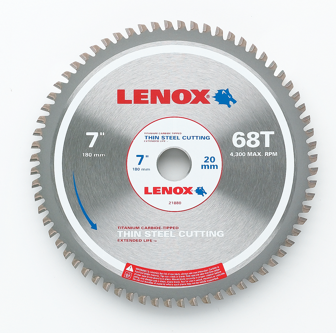 Lenox® 21880TS700068CT Circular Saw Blade, 7 in Dia, Steel Blade, 68 Teeth