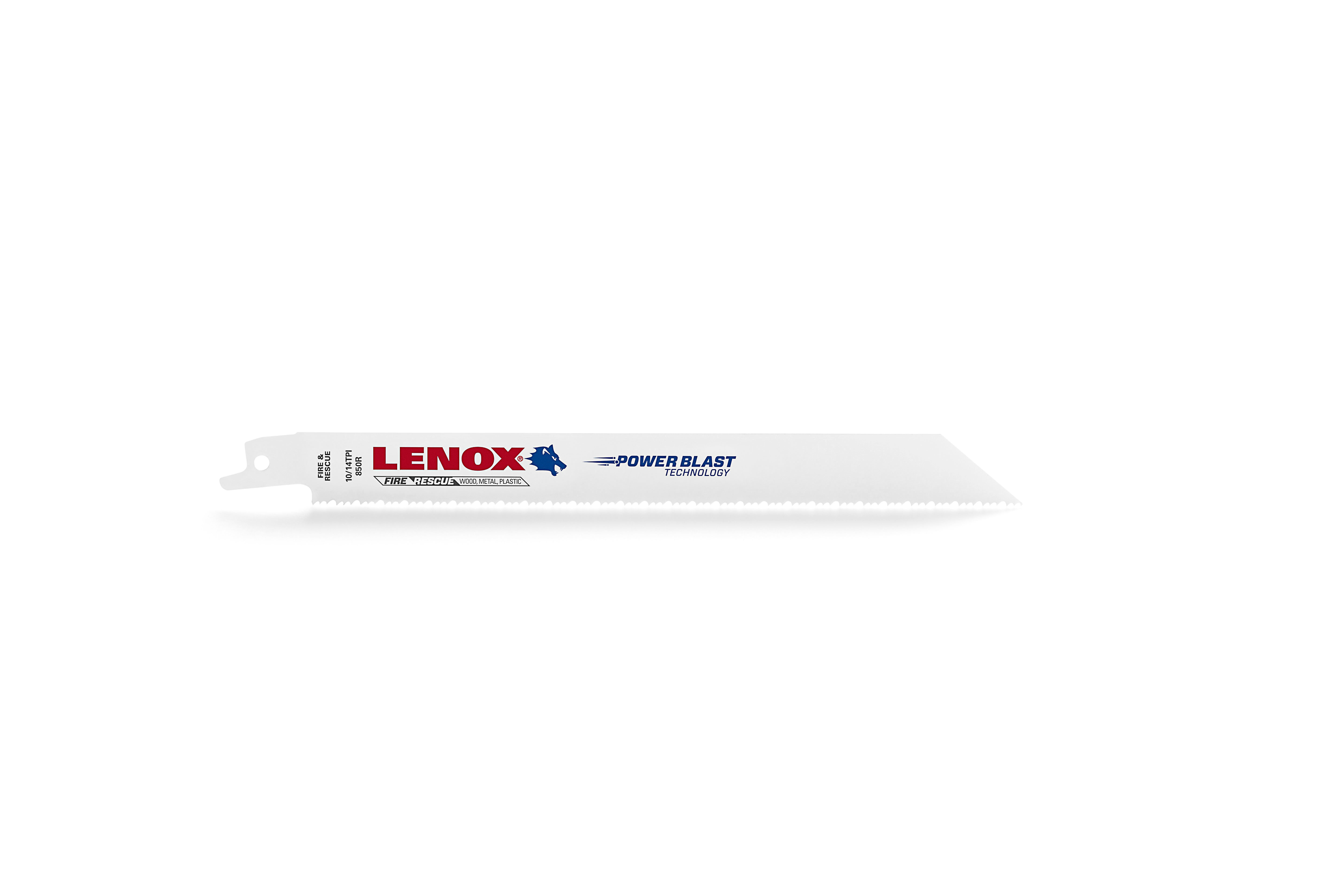 Lenox® 20535B850R General Purpose Shatter-Resistant Reciprocating Saw Blade, 8 in L x 3/4 in W, 10/14 TPI, Flexible Steel Body, Universal/Toothed Edge Tang