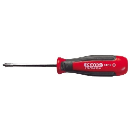 Proto® Super Proto® J88313 Standard Screwdriver, #1 Phillips® Point, Alloy Steel Shank, 6-7/8 in OAL, Plastic Handle, Polished Chrome, ASME B107.30