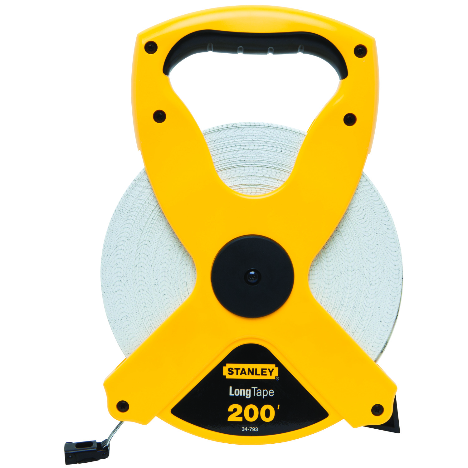 Stanley® Contractor Grade™ 34-793 Long Open Reel Tape Rule, 200 ft L x 1/2 in W Blade, Polymer Coated Fiberglass Blade