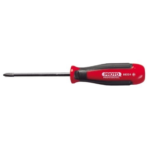 Proto® Super Proto® J88324 Standard Screwdriver, #2 Phillips® Point, Alloy Steel Shank, 8-1/4 in OAL, Full Polished, ASME B107.30, ANSI B107.1, Federal GGG-W-641E