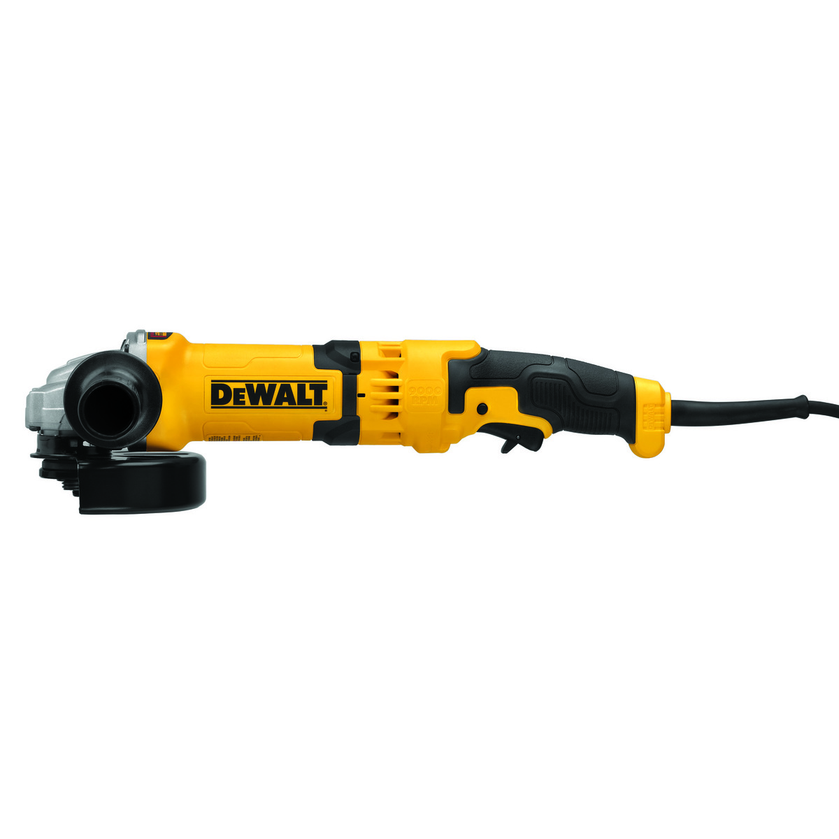 DeWALT® DWE43066 Heavy Duty High Performance Small Angle Grinder, 6 in Dia Wheel, 5/8-11 Arbor/Shank, 120 VAC, Black/Yellow, Yes, Trigger Switch