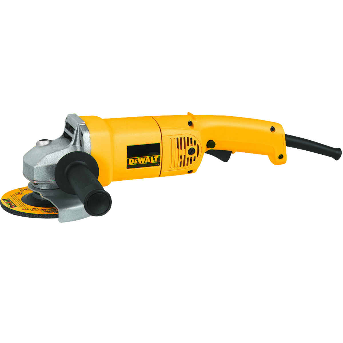 DeWALT® DW831 Heavy Duty Medium Angle Grinder, 5 in Dia Wheel, 5/8-11 Arbor/Shank, 120 VAC, Yellow