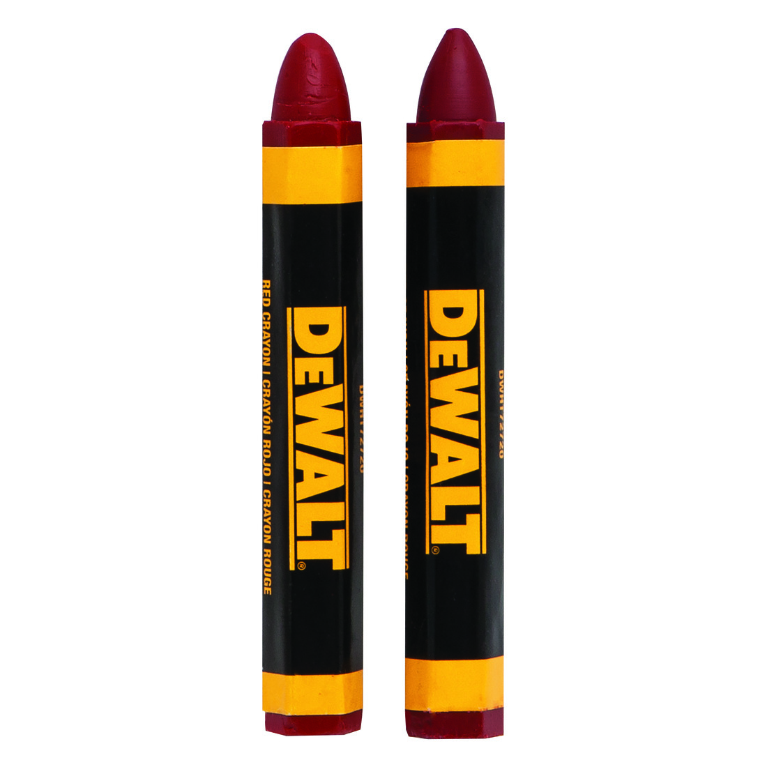 DeWALT® DWHT72720 Lumber Crayons, 1/2 in Round Tip, Red