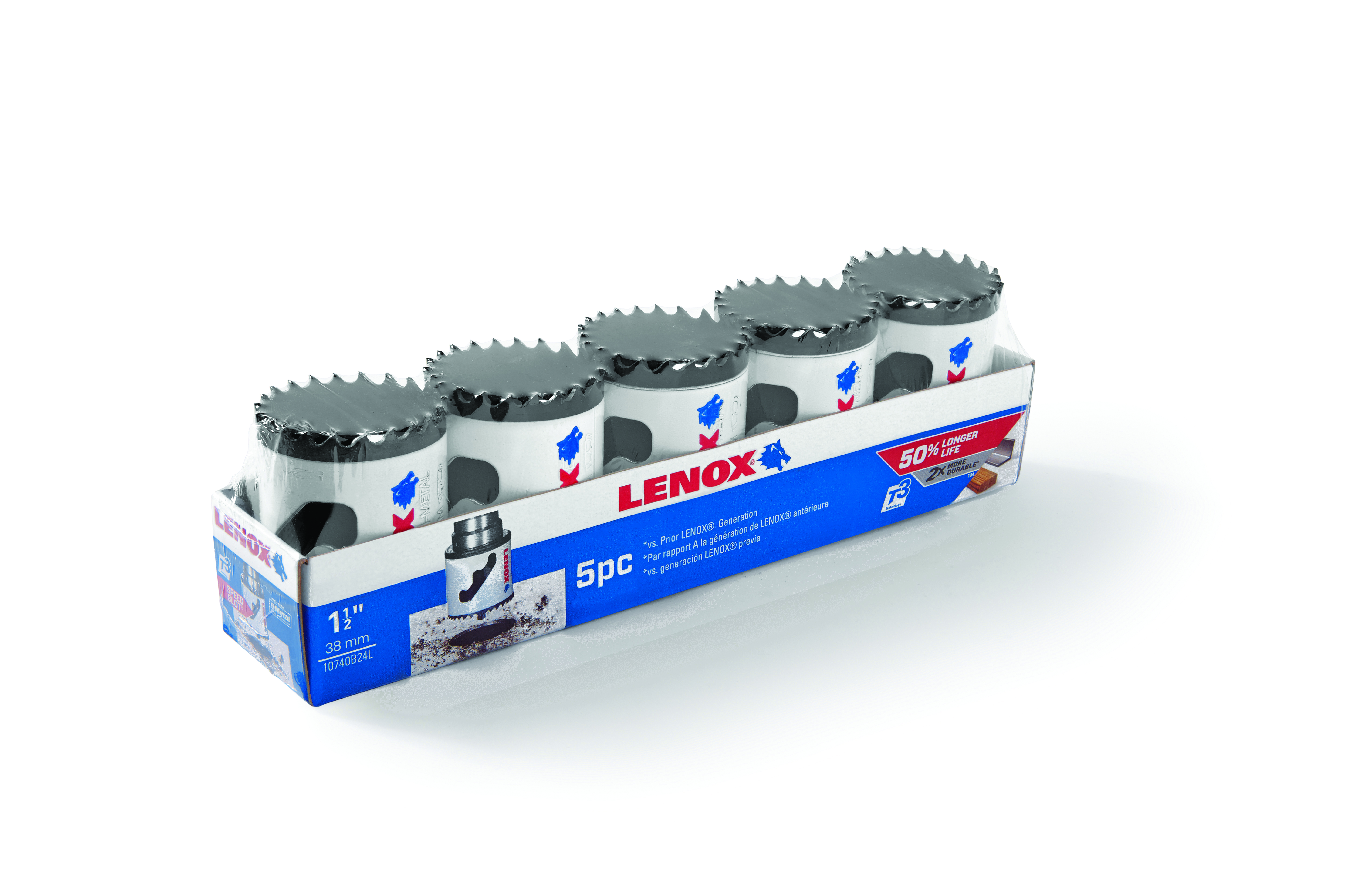 Lenox® 10740B24L Contractor's Hole Saw, 1-1/2 in Dia, 1-1/2 in D Cutting, HSS/Bi-Metal Cutting Edge