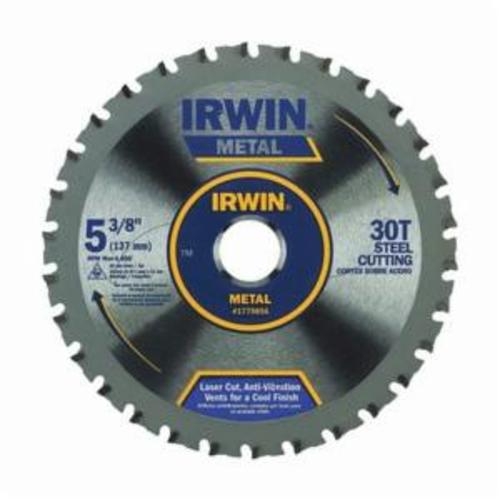 Irwin® 1779856 Circular Saw Blade, 5-3/8 in Dia x 0.047 in THK, 5/8 in Arbor, Steel Blade, 30 Teeth