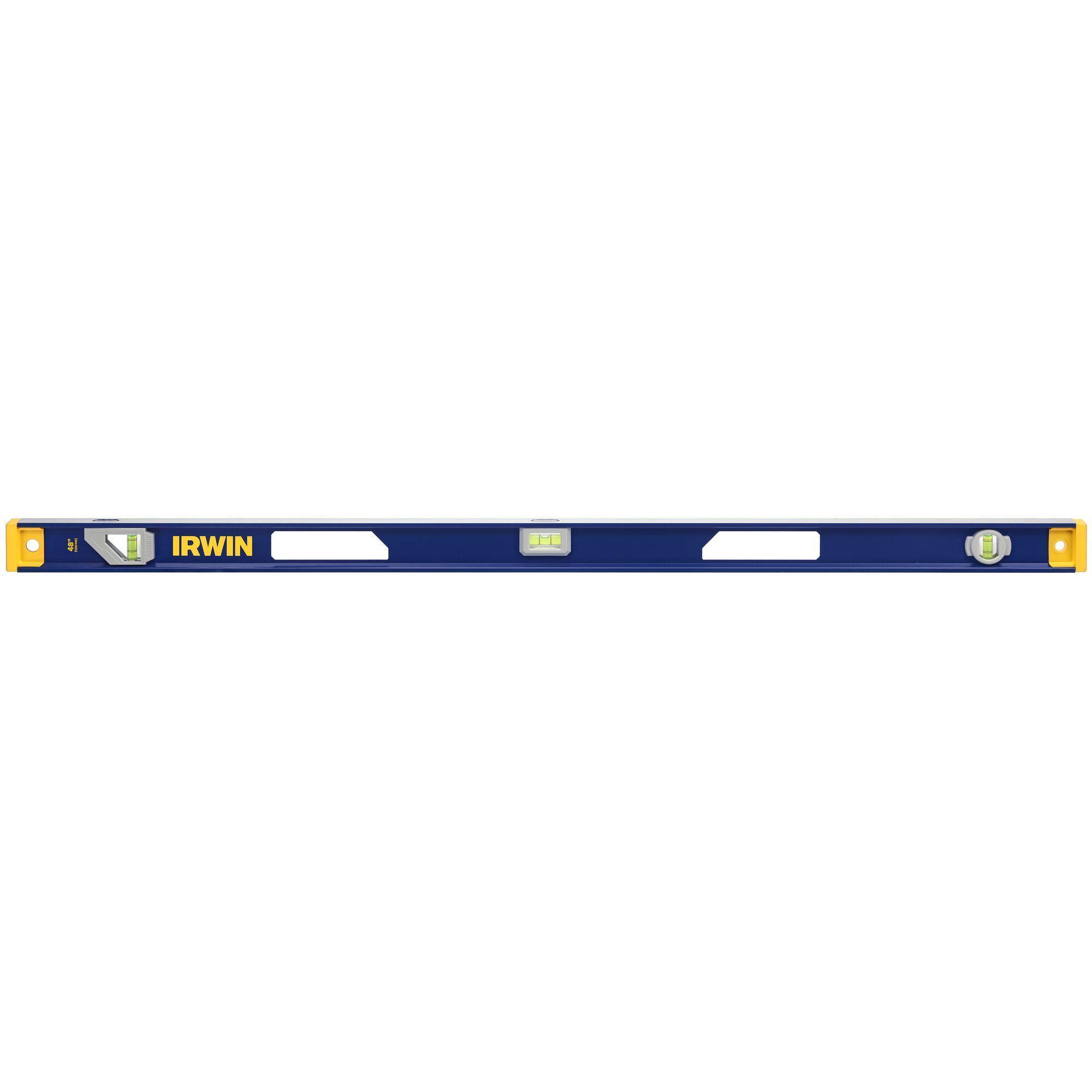 Irwin® 1794108 1550 Heavy Duty Magnetic Standard I-Beam Level, 48 in L, 3 Vials, Aluminum, (1) Level/(2) Plumb Vial Position, 0.058 deg Accuracy