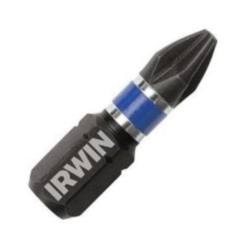Irwin® 1837325 Impact Performance Series™ Heavy Duty Impact Insert Bit, NO 1 Phillips® Point, 1 in OAL, 1/4 in, Cold Forged High Grade Steel