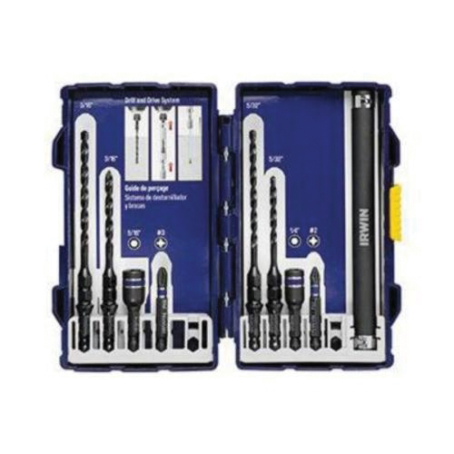 Irwin® Tapcon® 1881131 Impact Drill/Drive Set, 5/32 in Min Drill Bit, 3/16 in Max Drill Bit, 9 Pieces, Carbide Tip, Oxide