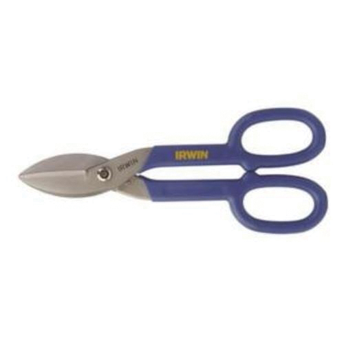 Irwin® 22010 Tinner Snip, 22 ga Cold Rolled Steel/26 ga Stainless Steel Cutting, 2 in L of Cut, Straight/Wide Curve Snip, Hot Drop Forged Steel Blade, Vinyl Handle, Pro-Touch™ Grip