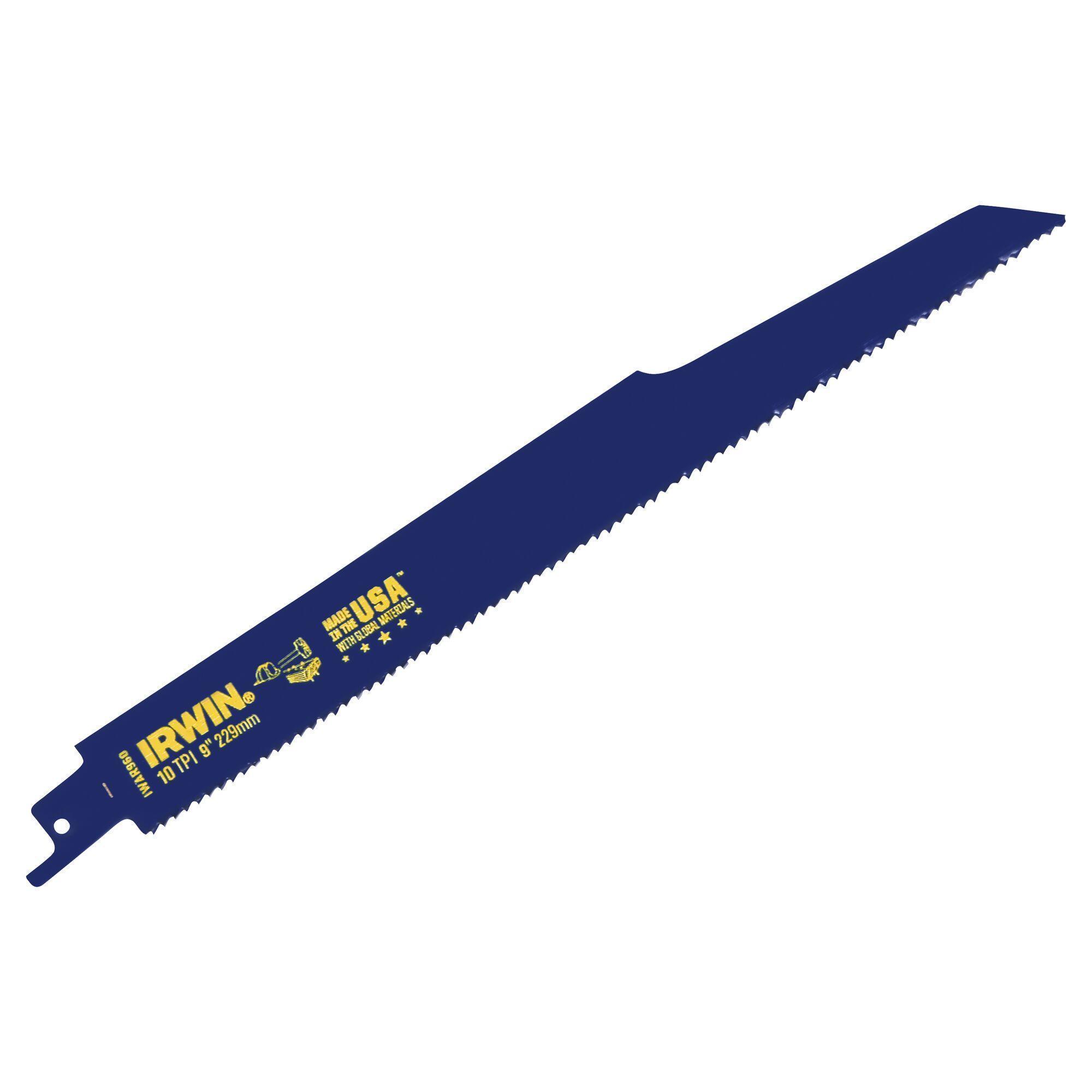Irwin® 372960P5 Linear Edge Heavy Duty Reciprocating Saw Blade, 9 in L x 7/8 in W, 10, Bi-Metal Body