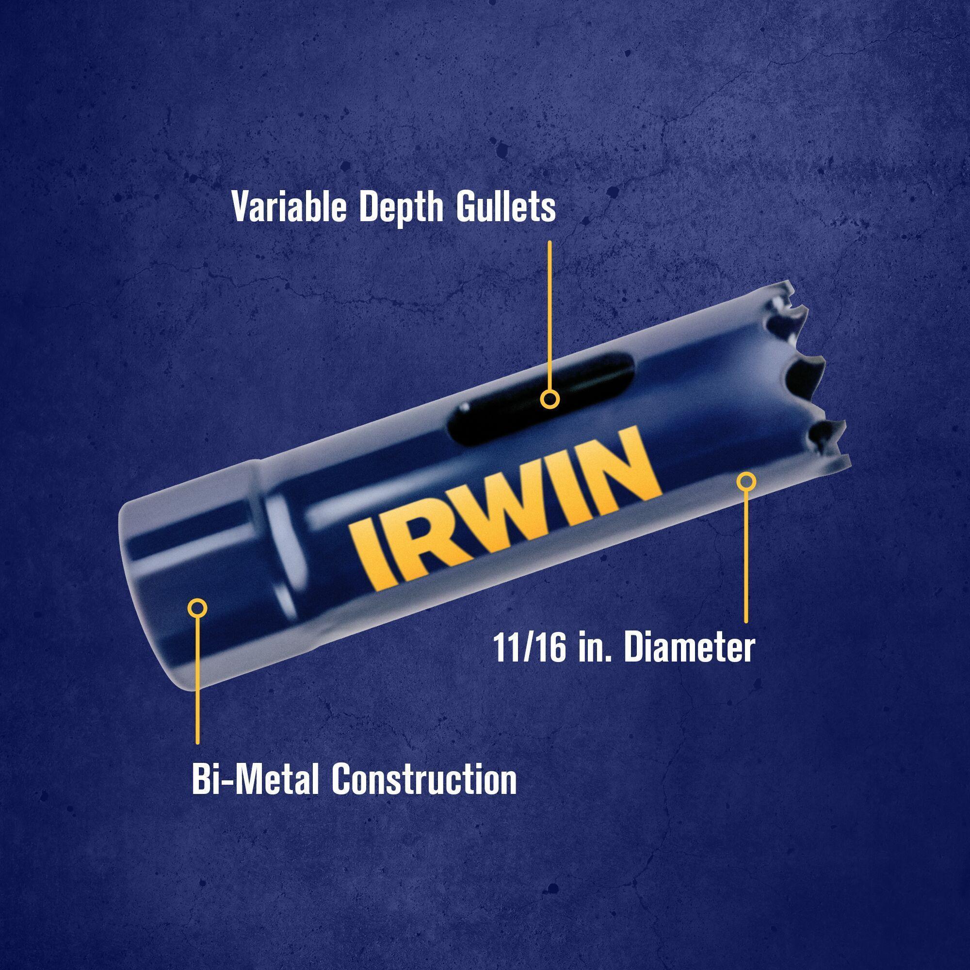 Irwin® 373011BX Linear Edge Hole Saw, 11/16 in Dia, HSS Cutting Edge