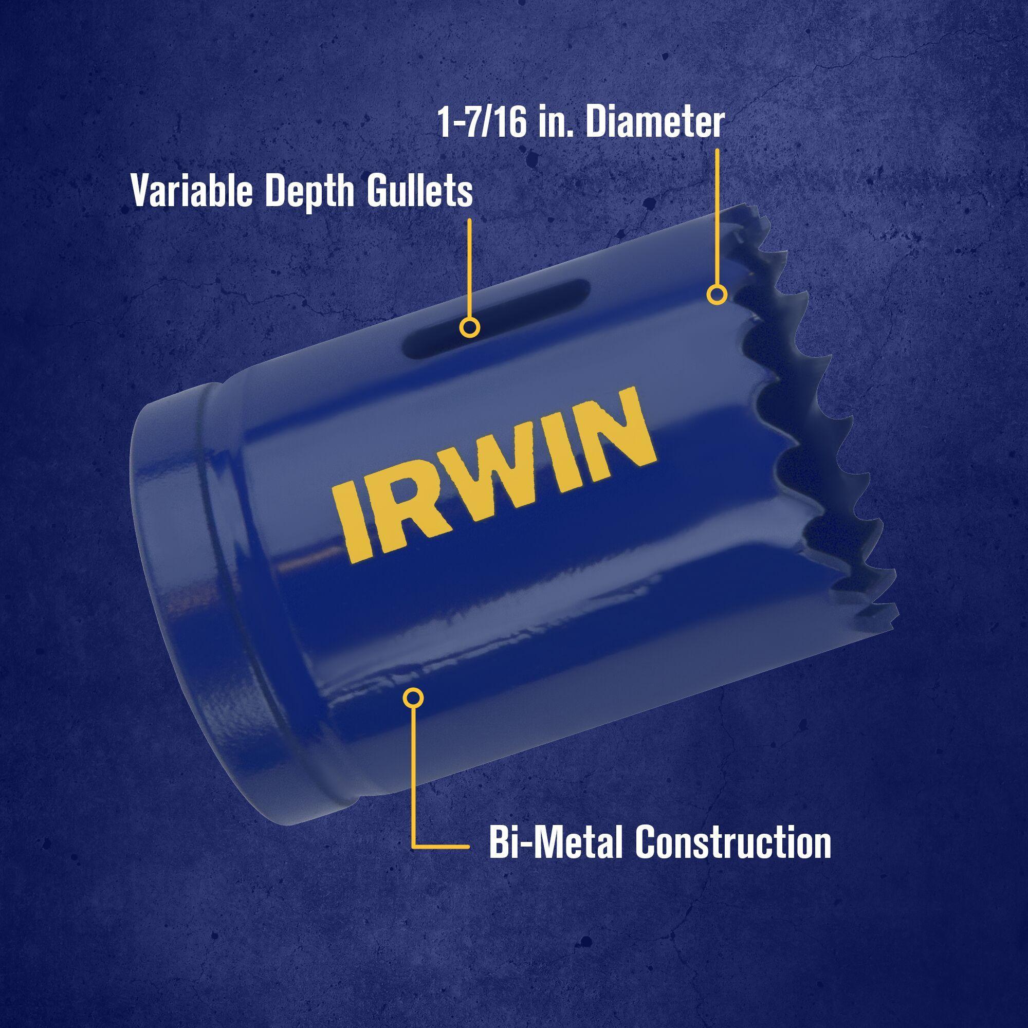 Irwin® 373170BX Linear Edge Hole Saw, 1-7/16 in Dia, HSS Cutting Edge