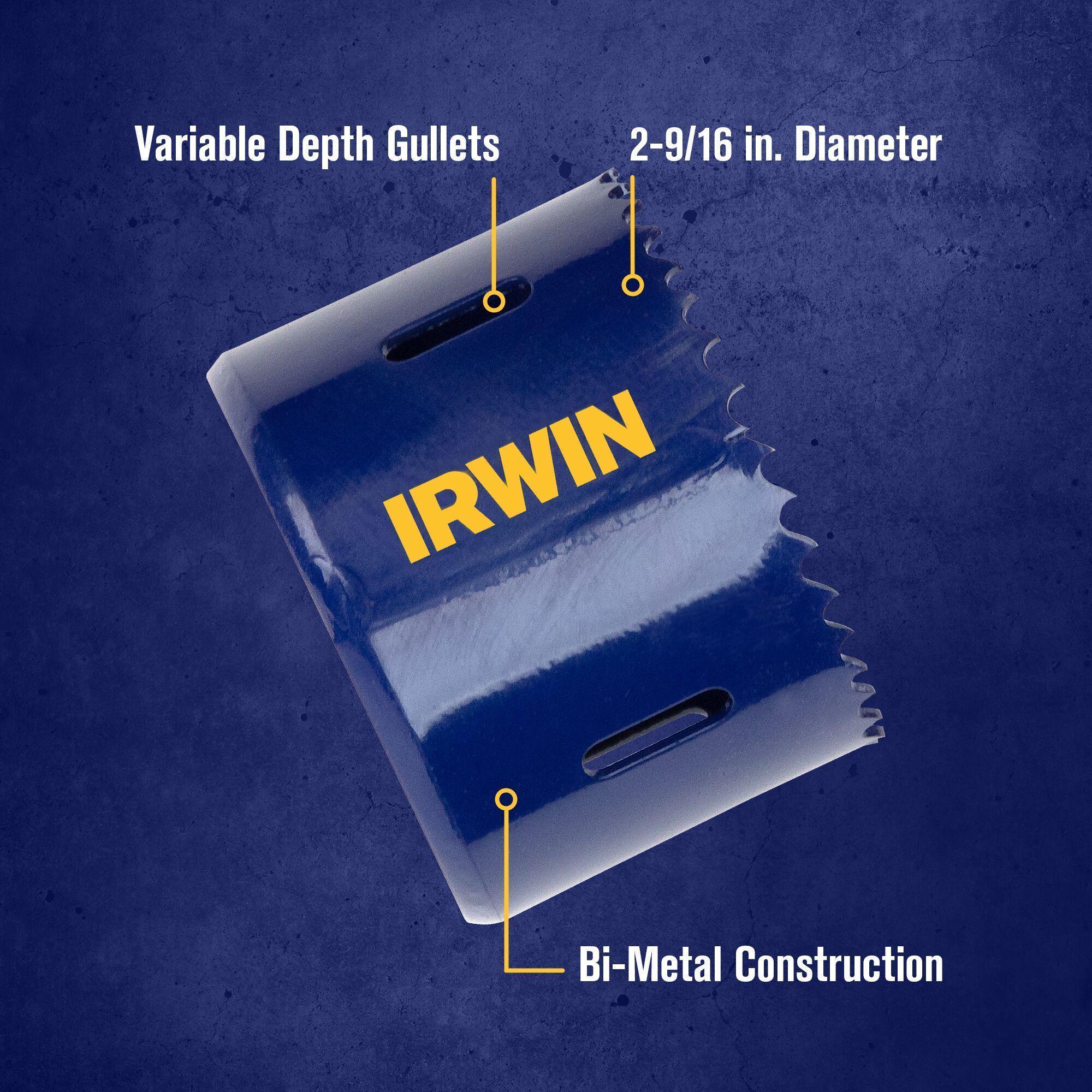Irwin® 373290BX Linear Edge Hole Saw, 2-9/16 in Dia, HSS Cutting Edge