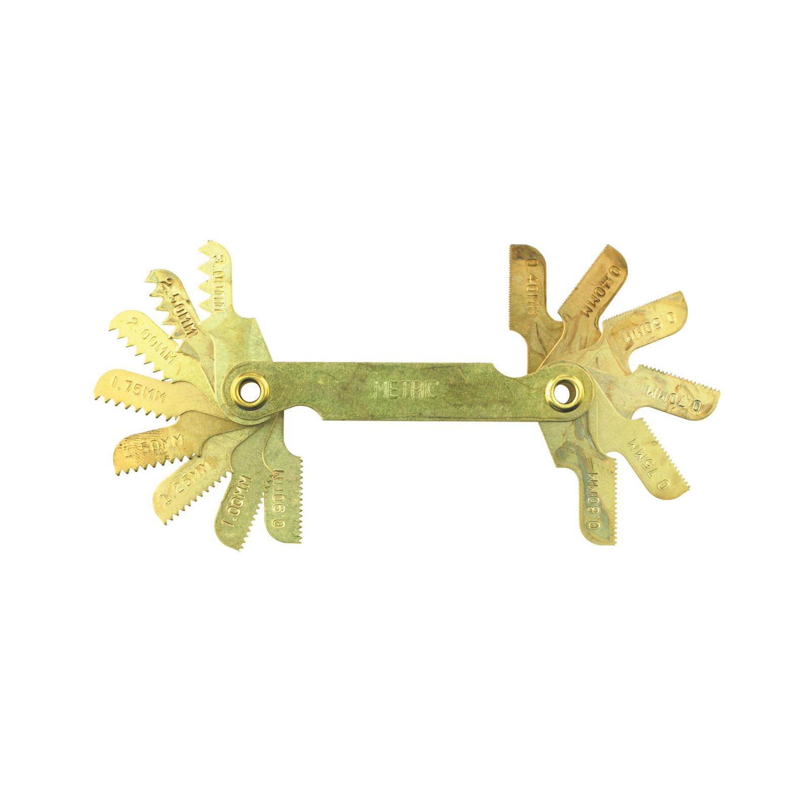 Irwin® Hanson® 11016ZR Metric Screw Pitch Gauge, 0.35 to 3 TPI Measuring, 16 Leaves, Steel