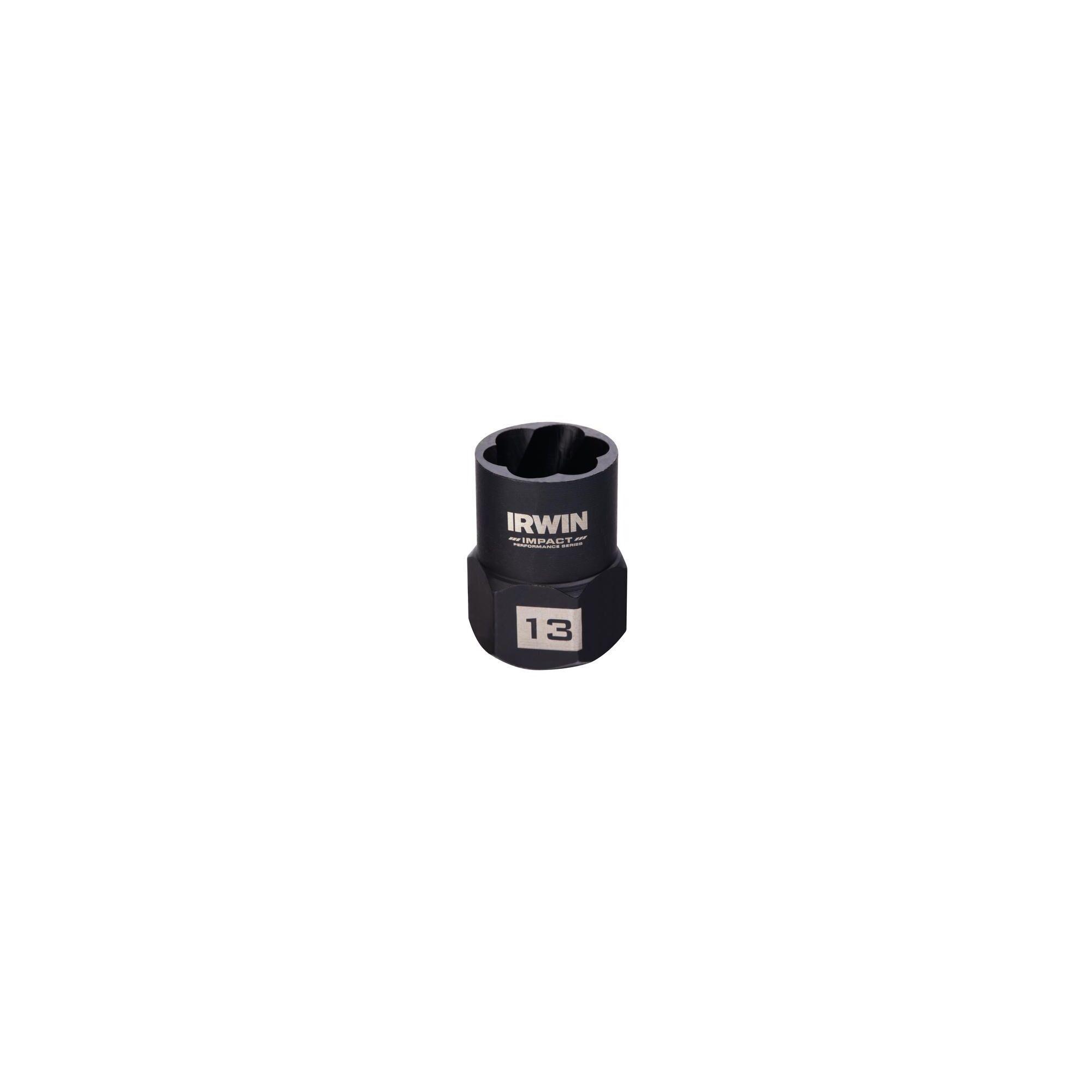 Irwin® Hanson® 53908 Impact Performance™ Reverse Spiral Flute Bolt Extractor, Square Drive, 13 mm Extractor