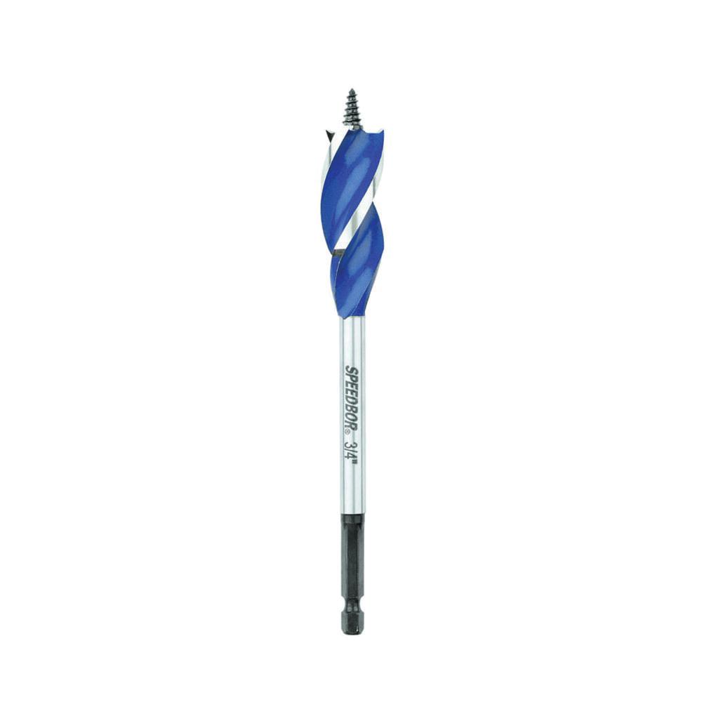Irwin® Speedbor® 3041004 MAX SPEED™ Standard Length Spade Bit, 3/4 in Dia, 6 in OAL, 2-3/8 in L Flute Tapered Flute, 1/4 in Shank