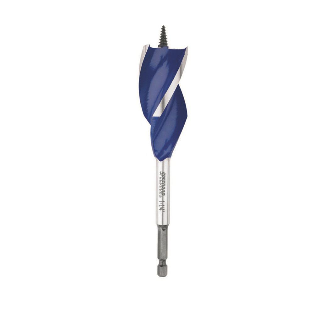 Irwin® Speedbor® 3041009 MAX SPEED™ Standard Length Spade Bit, 1-1/4 in Dia, 6 in OAL, 2-7/8 in L Flute Tapered Flute, 1/4 in Shank