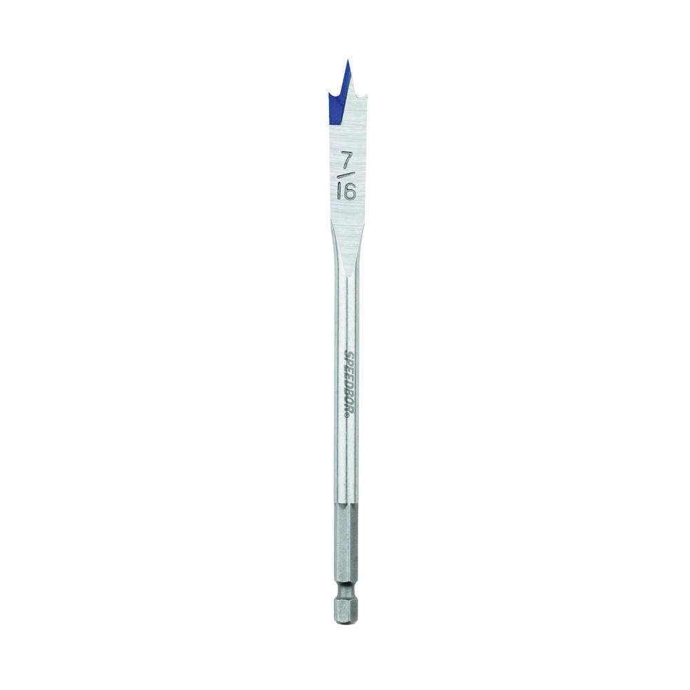 Irwin® Speedbor® 88807 2000 Standard Length Spade Bit, 7/16 in Dia, 6 in OAL, 5 in L Flute Flat Flute, 1/4 in Shank