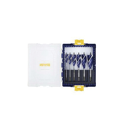 Irwin® Speedbor® Blue-Groove™ IWAX128PC Medium Accessory Storage Case, 3/8 in Min Drill Bit, 1-1/2 in Max Drill Bit, 8 Pieces, For Use With Power Tool, HSS
