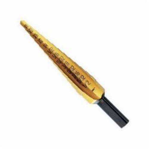 Irwin® Unibit® 15101ZR Step Drill Bit, 1/8 in Dia Min Hole, 1/2 in Dia Max Hole, 13 Steps, HSS, 13 Hole Sizes, 1/4 in Shank