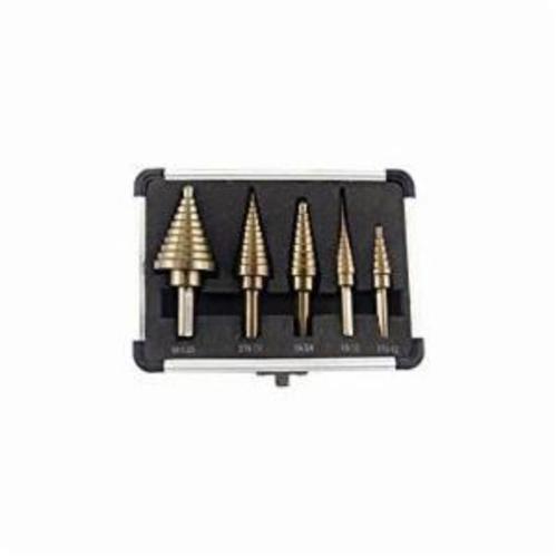 Irwin® Unibit® 15506SM Step Drill Set, #4 Min Drill Bit, #1 Max Drill Bit, 3 Pieces, Cobalt, Bright