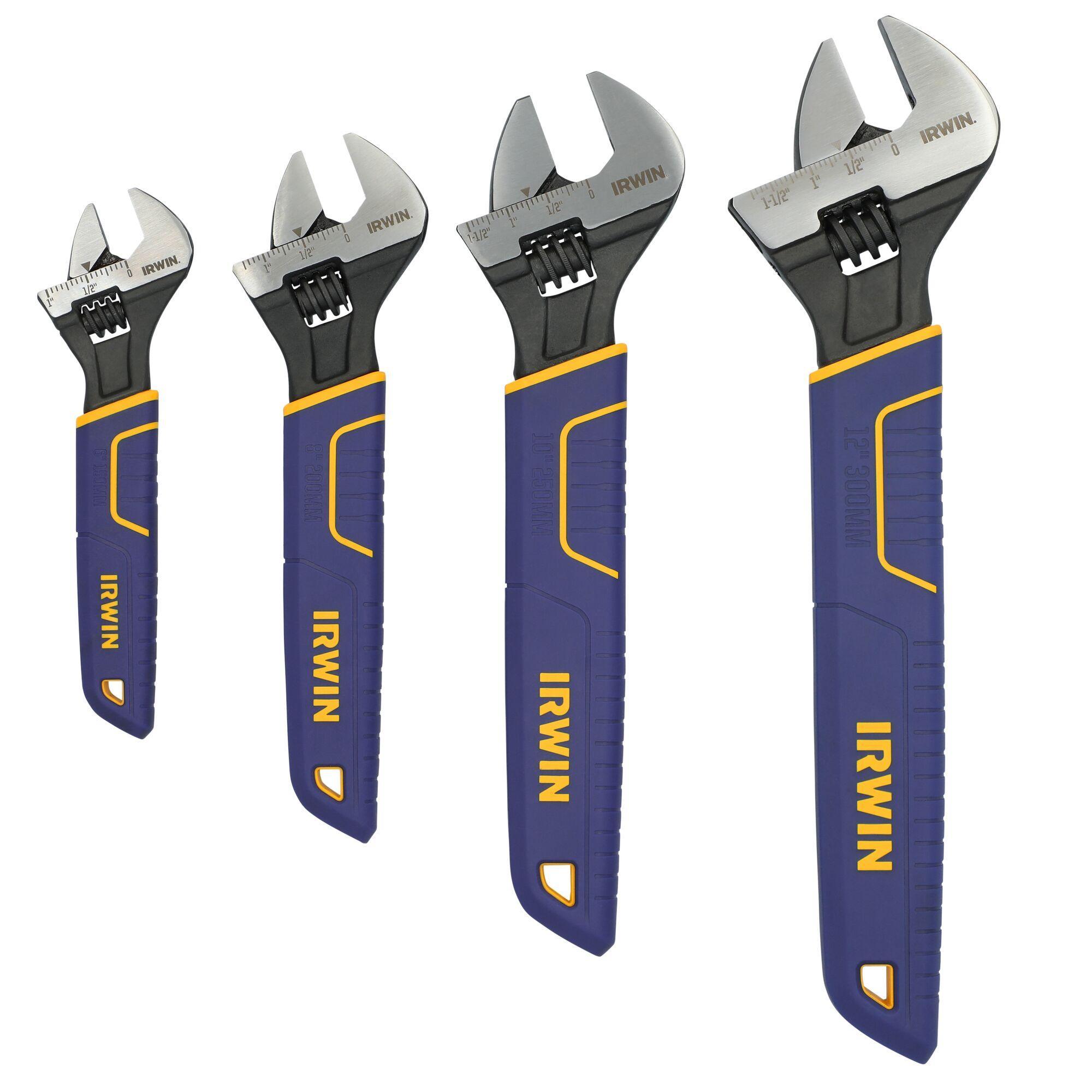 Irwin® Vise-Grip® 2078706 Adjustable Wrench Tray Set, 4 Pieces, 6 to 12 in, Polished Chrome