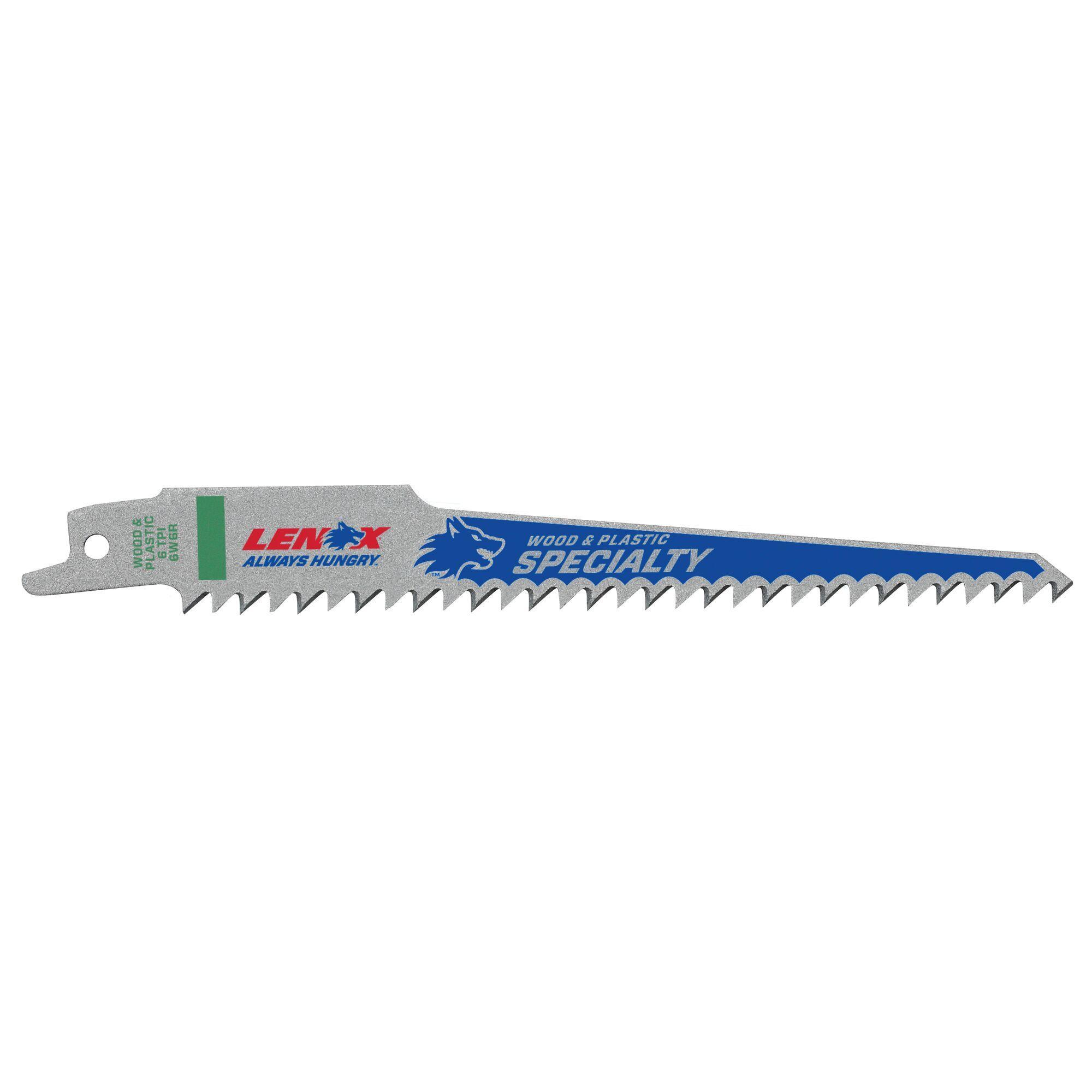 Lenox® 121016W6R Extra Sharp Reciprocating Saw Blade, 6 in L x 3/4 in W, 6, Bi-Metal Body, U-Shank Tang