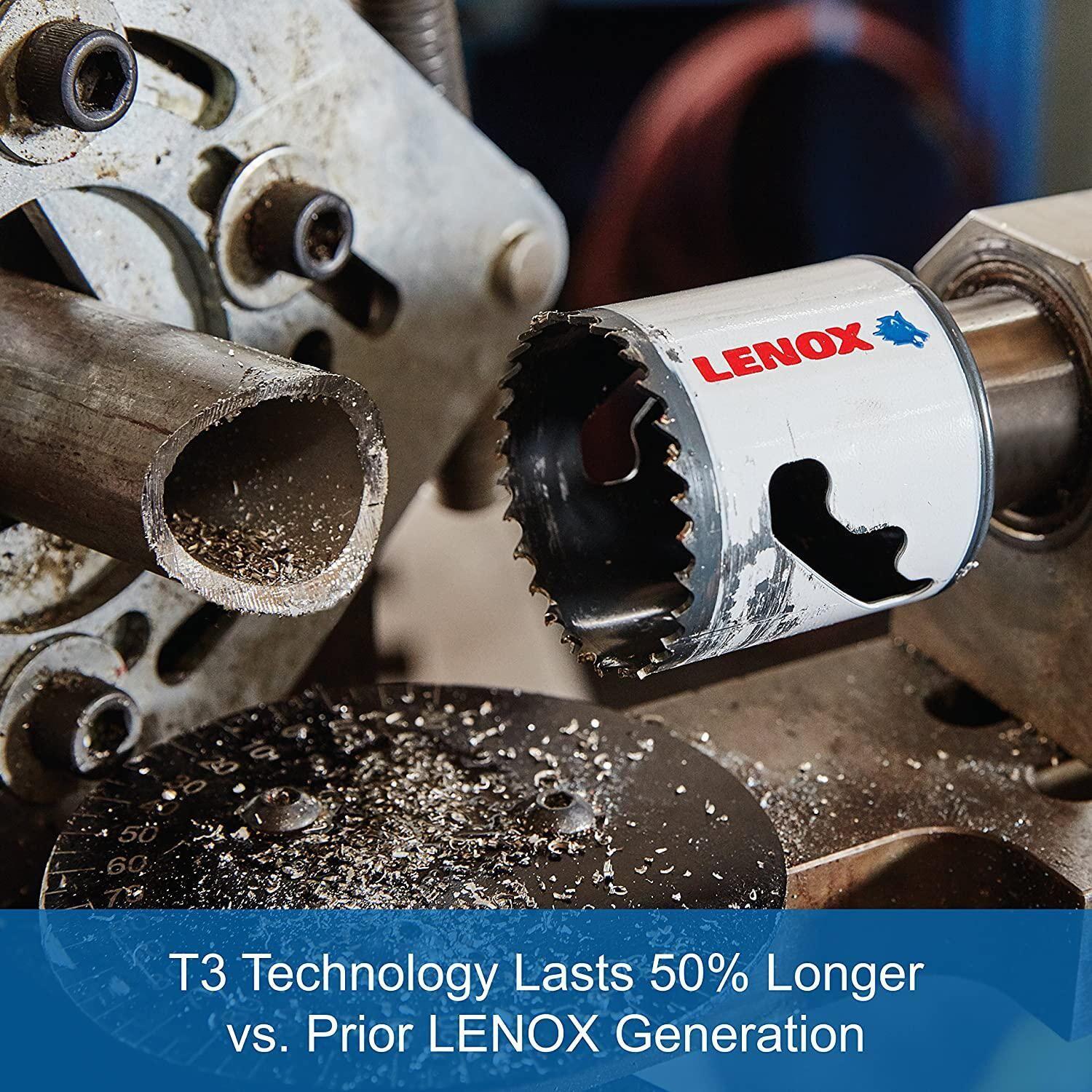 Lenox® SPEED SLOT® 1772933 28A Arbored Hole Saw With T3 Technology™, 1-3/4 in Dia, 1-9/16 in D Cutting, HSS Cutting Edge, 1/4 in Arbor