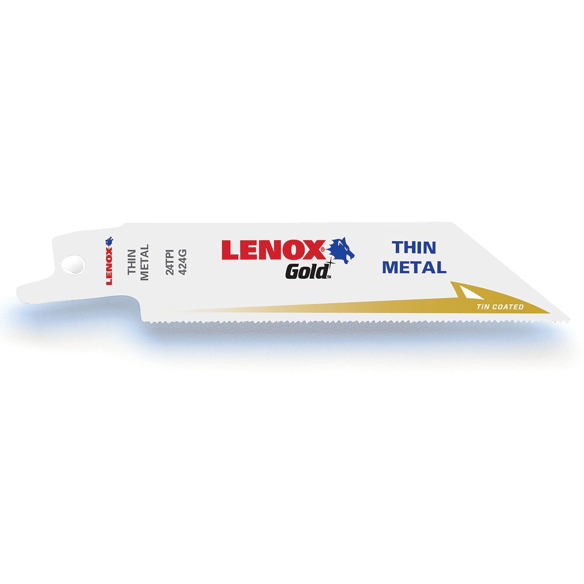 Lenox® Gold® 21071424GR Power Arc Curved Reciprocating Saw Blade, 4 in L x 3/4 in W, 24 TPI, Bi-Metal Body, U-Shank Tang
