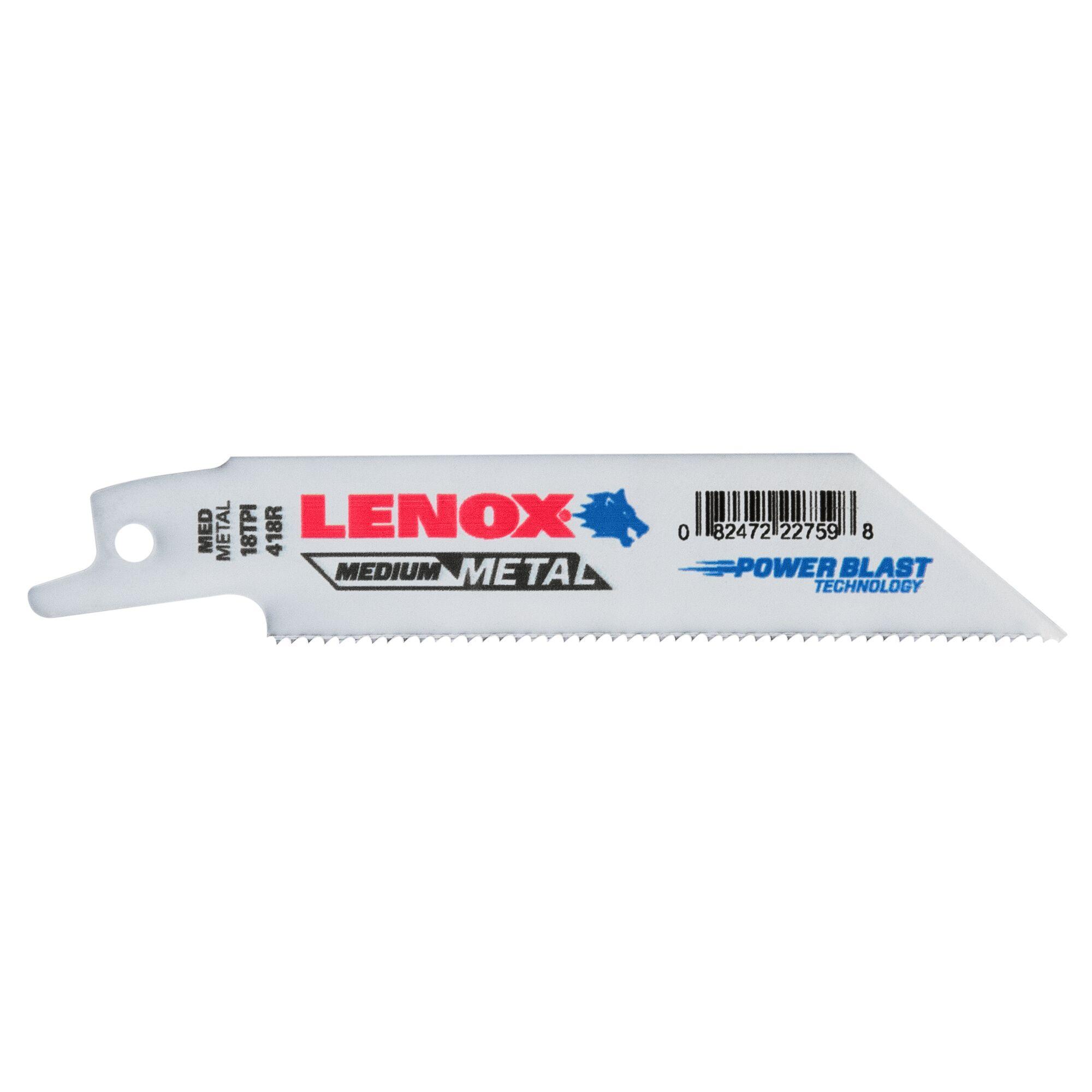 Lenox® 22759OSB418R Shatter-Resistant Reciprocating Saw Blade, 4 in L x 3/4 in W, 18 TPI, Steel Body, Universal/Toothed Edge Tang