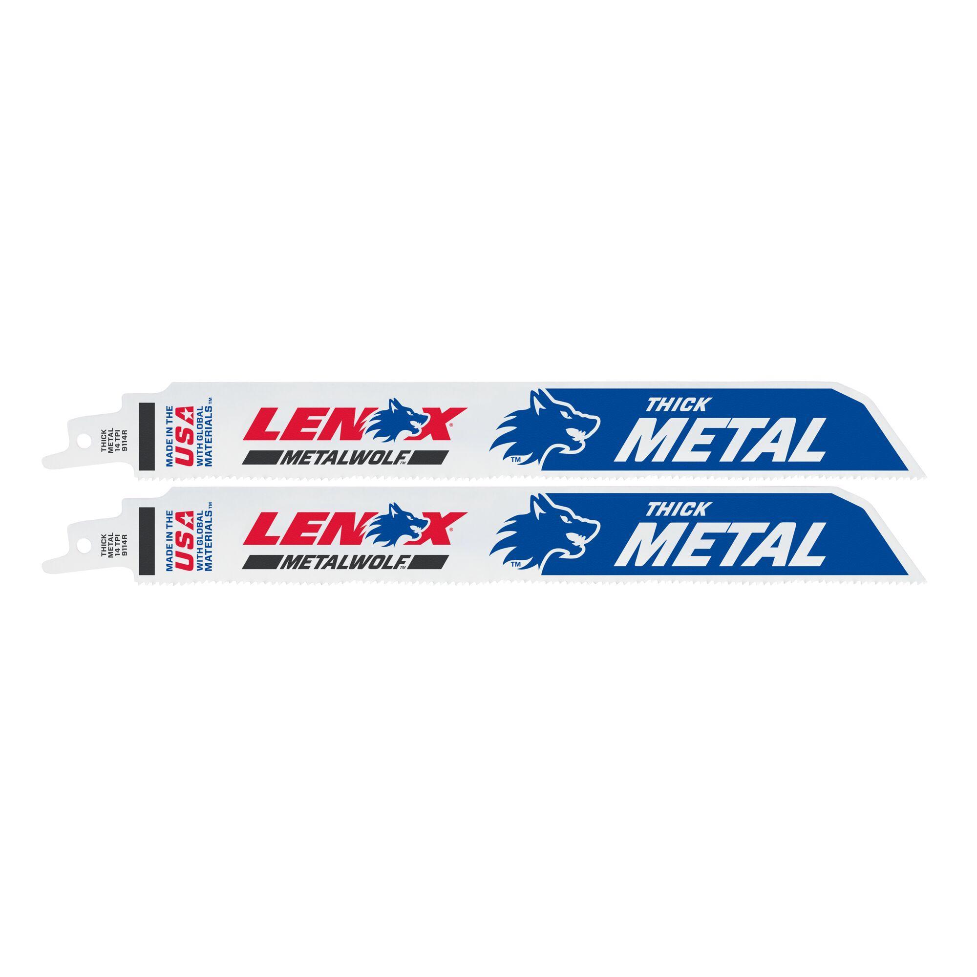 Lenox® Lazer® 24906T9114R Shatter-Resistant Straight Reciprocating Saw Blade, 9 in L x 1 in W, 14, Flexible Steel Body, Universal/Toothed Edge Tang