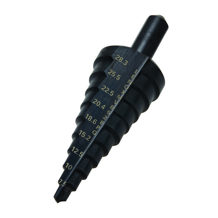 Lenox® Vari-Bit® 30964MVB528PG Step Drill Bit, 5 mm Dia Min Hole, 28.3 mm Dia Max Hole, 10 Steps, HSS, 10 Hole Sizes, 9.5 mm Shank
