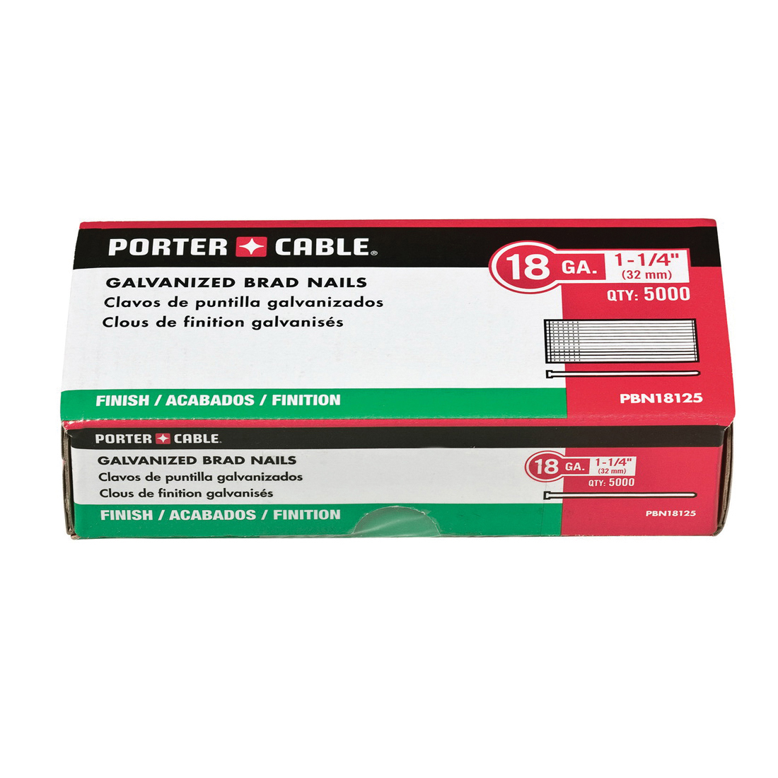 Porter-Cable® PBN18125 Brad Nail, 1-1/4 in L, 18 ga, Galvanized, Steel