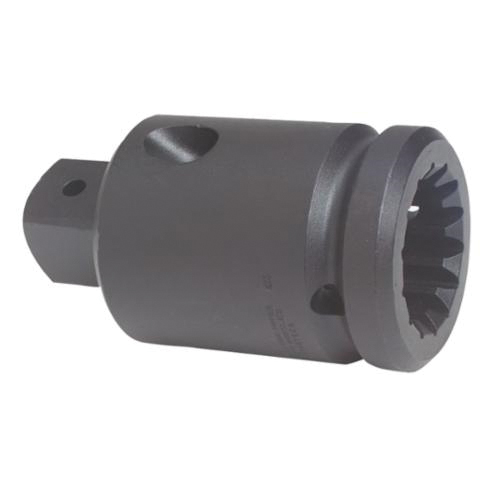 Proto® J09904 Impact Socket Adapter, Black Oxide, Imperial, Square x Spline Drive, 1-1/2 in Male Drive, #5 Female Drive, Female x Male Adapter, Forged Steel