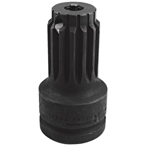 Proto® J10005 Impact Socket Adapter, Black Oxide, Imperial, Square x Spline Drive, #5 Male Drive, 1 in Female Drive, Female x Male Adapter, Alloy Steel