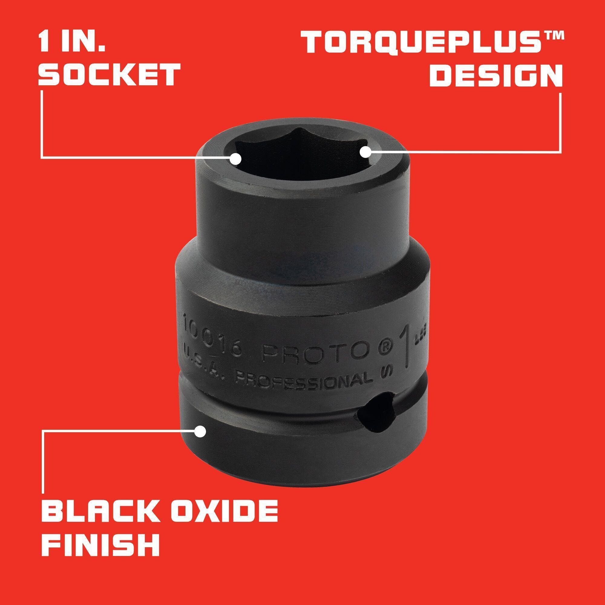 Proto® TorquePlus™ J10016 Standard Length Socket, Imperial, 1 in Square Drive, 1 in