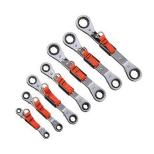 Proto® J1180MA-TT Ratcheting Reversible Tether Ready Double Box End Wrench Set, Metric, 7 Pieces, 7 x 8 to 19 x 21 mm, Full Polished