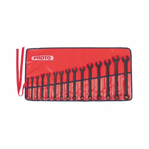 Proto® TorquePlus™ J1200F-MBASD Anti-Slip Design Combination Wrench Set, Metric, 15 Pieces, 7 to 21 mm, Black Oxide