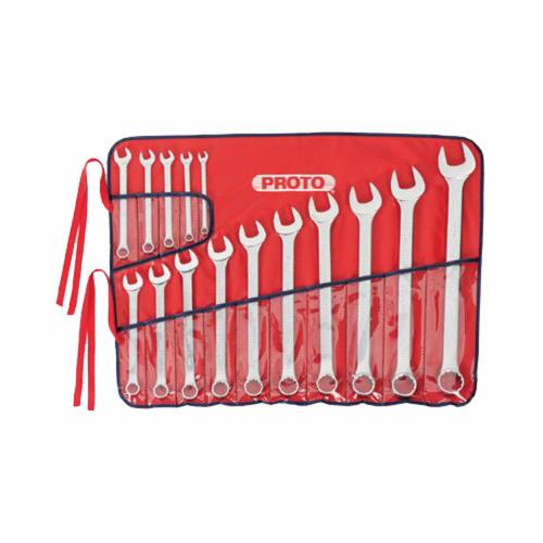 Proto® TorquePlus™ J1200F-T500 Anti-Slip Design Combination Wrench Set, Imperial, 15 Pieces, 5/16 to 1-1/4 in, Full Polished